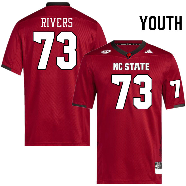 Youth #73 Darion Rivers NC State Wolfpack College Football Jerseys Stitched-Red